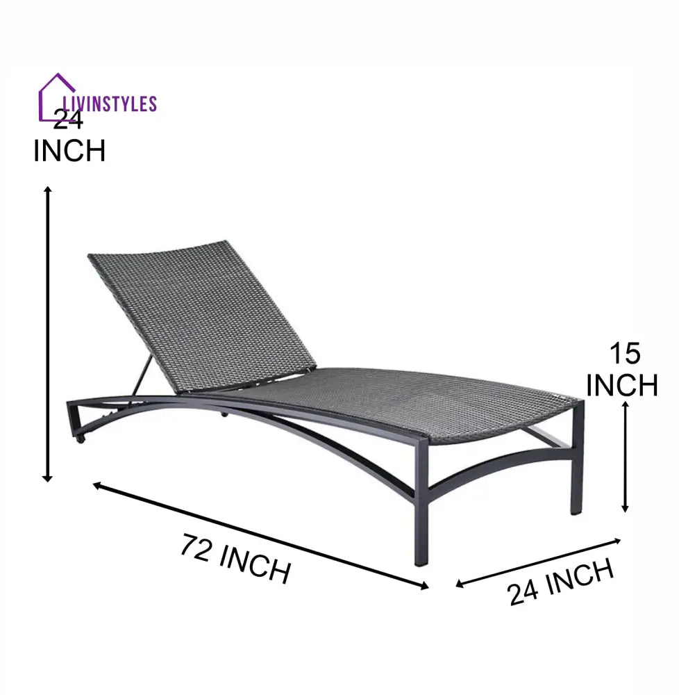 Jax Outdoor Swimming Poolside Lounger (Grey) - Loungers