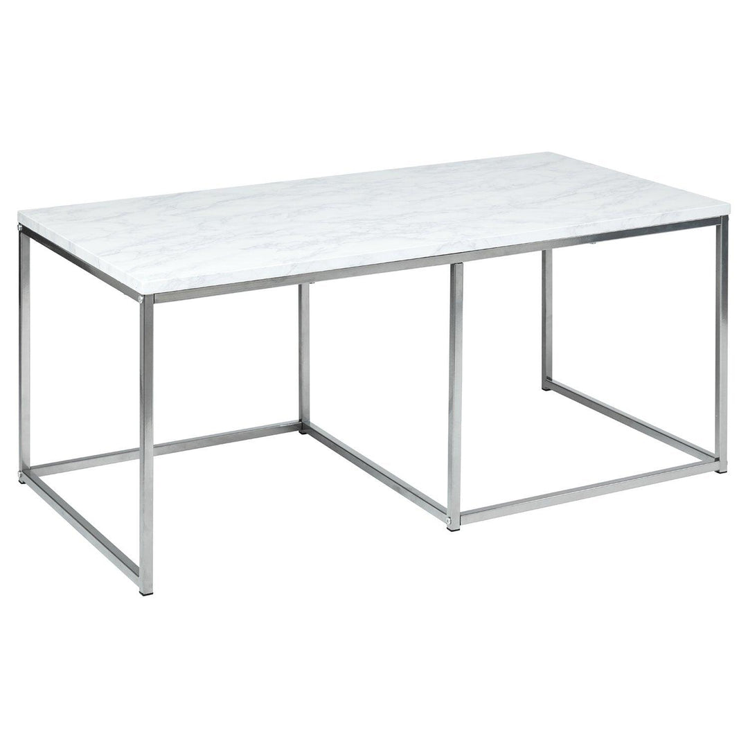 Jay Marble Effect Coffee Table Set - Chrome Frame