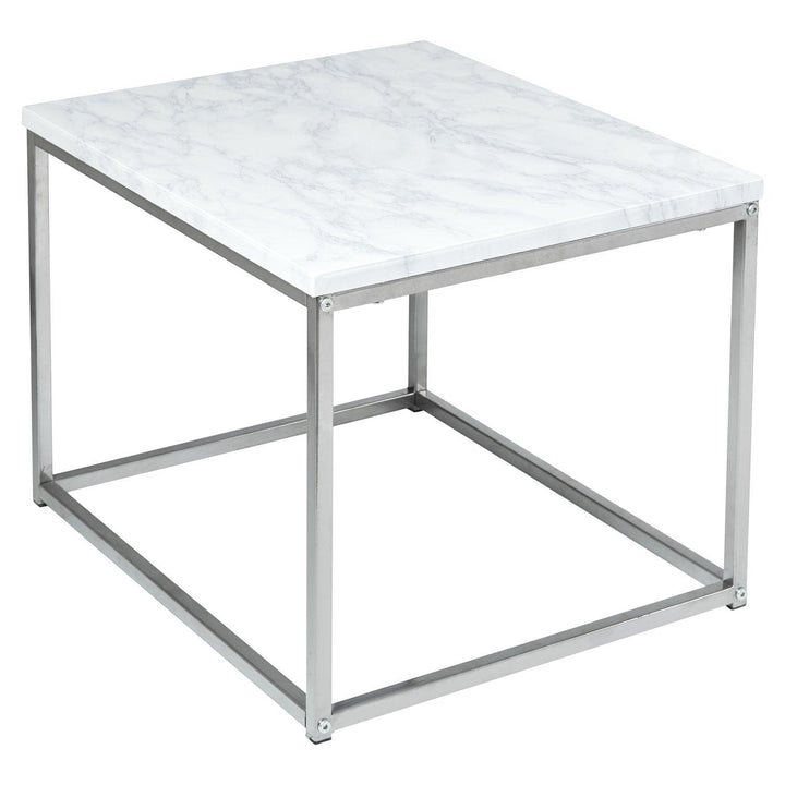 Jay Marble Effect Coffee Table Set - Chrome Frame