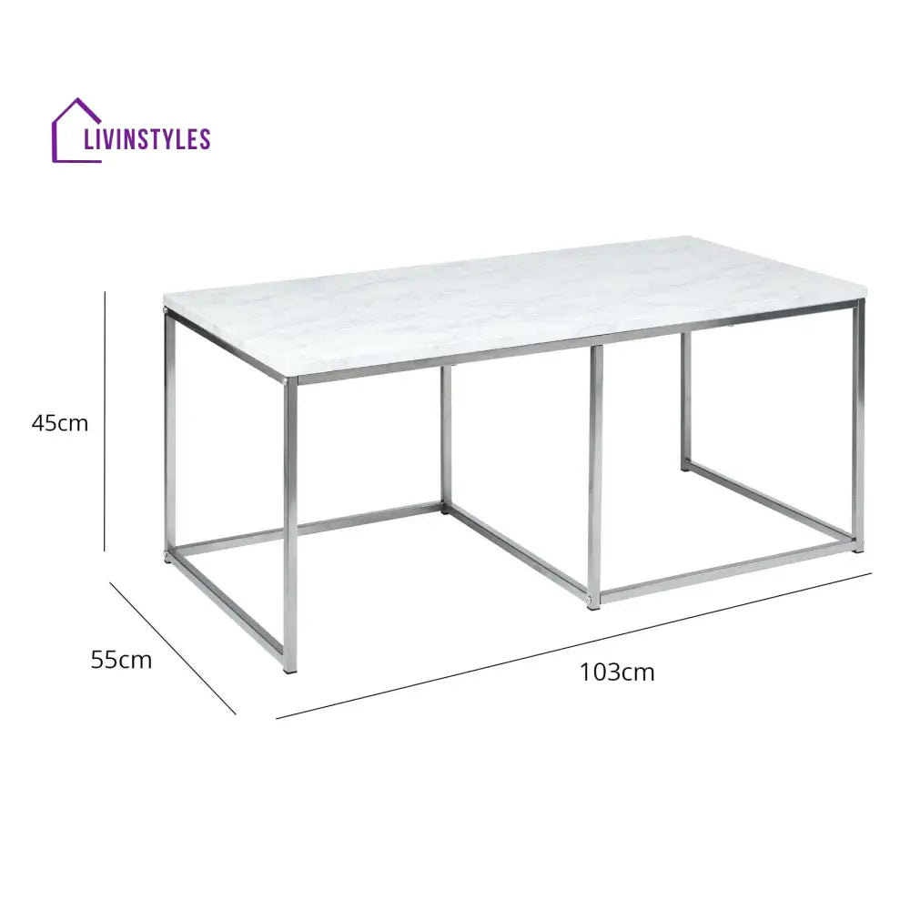 Jay Marble Effect Coffee Table Set Chrome Frame Living Room > Coffee & Side Tables > Coffee Table > Walnut > Gold