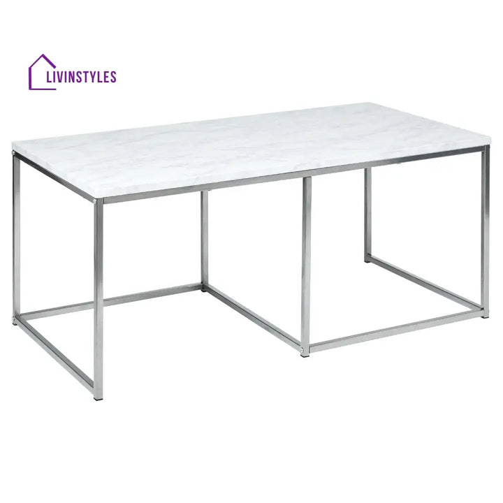 Jay Marble Effect Coffee Table Set Chrome Frame Living Room > Coffee & Side Tables > Coffee Table > Walnut > Gold