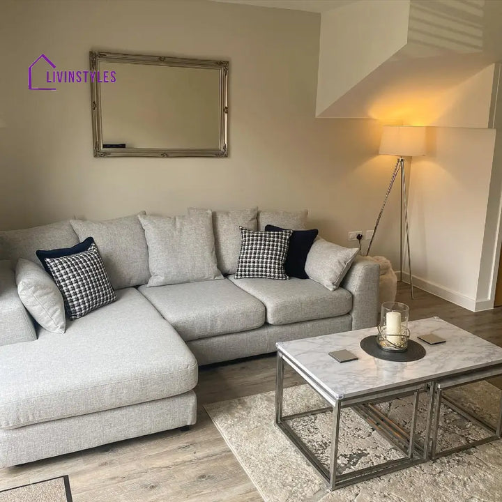 Jay Marble Effect Coffee Table Set Chrome Frame Living Room > Coffee & Side Tables > Coffee Table > Walnut > Gold
