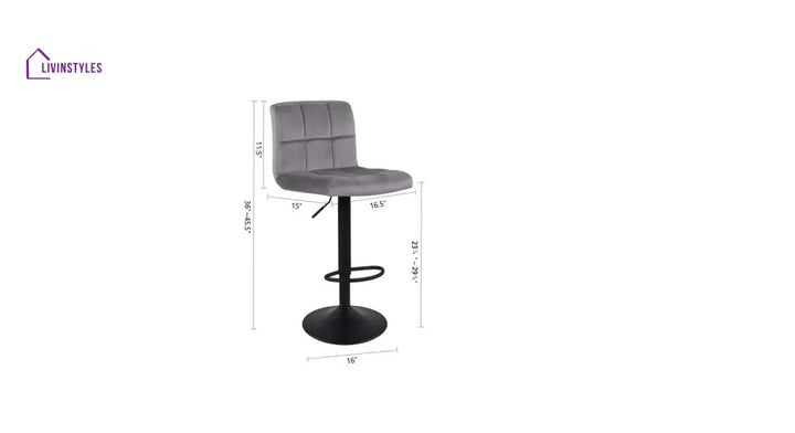 Grey Color Neo Swiel Adjustable Bar Stool