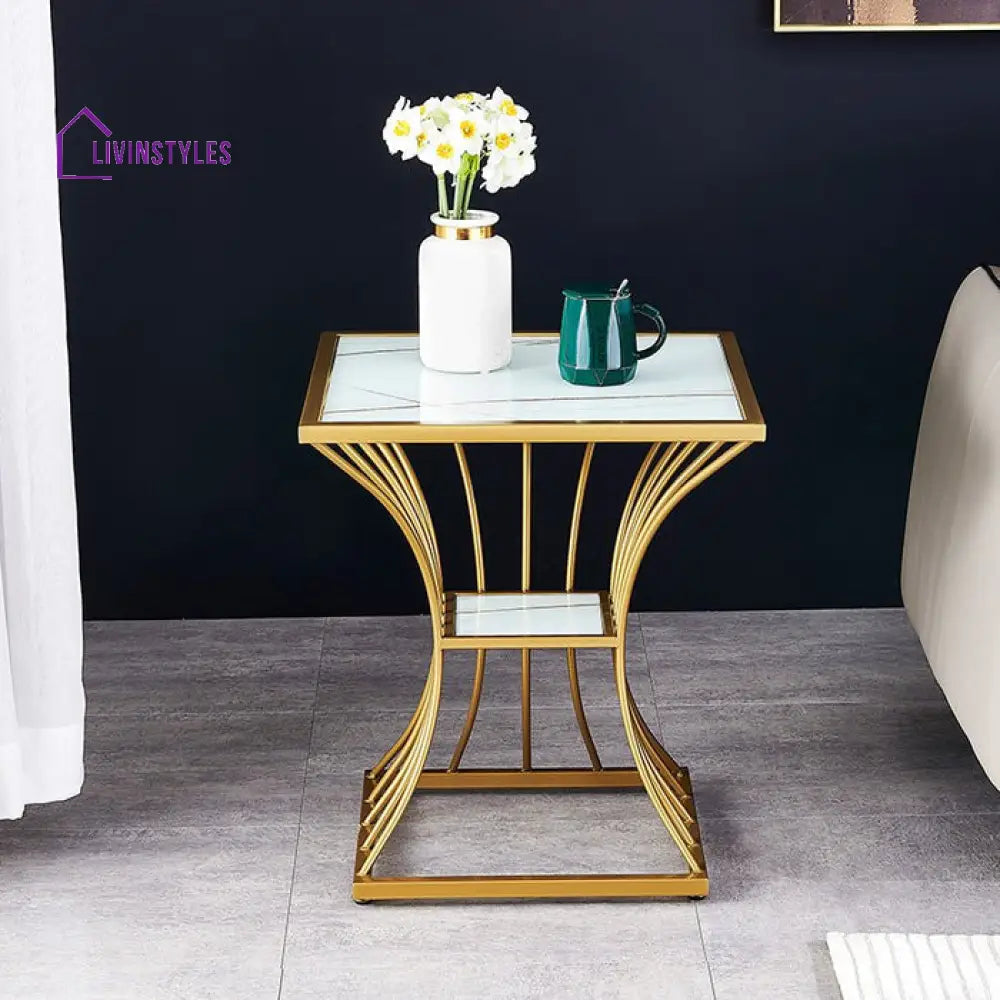 Jaya Metal And Marble Side Table