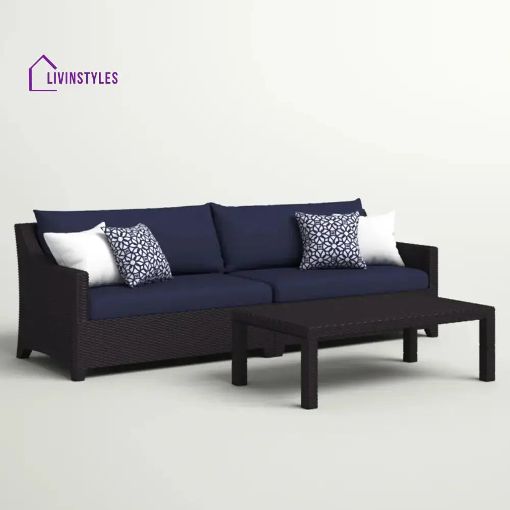 Jaya Outdoor All-Weather Rattan Wicker Three Seater Sofa - Sofa Set