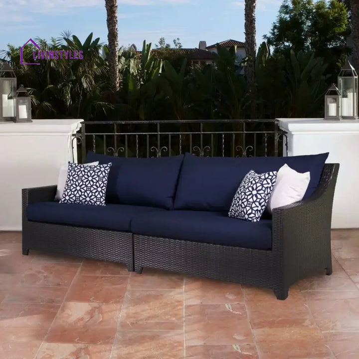 Jaya Outdoor All-Weather Rattan Wicker Three Seater Sofa - Sofa Set