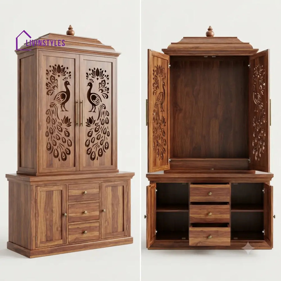 Jaya Premium Solid Wood Home Temple | Pooja Mandir for Home