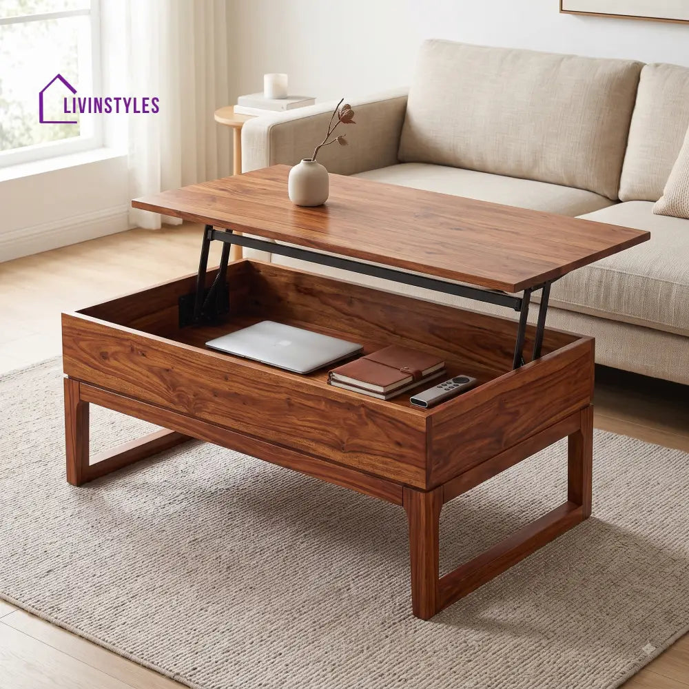 Jayashree Sheesham Wood Lift Top Coffee Table for Living Room