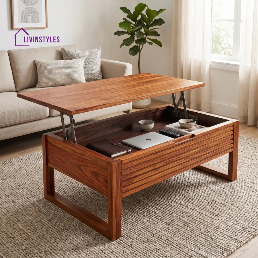 Jayashri Sheesham Wood Lift Top Coffee Table for Living Room