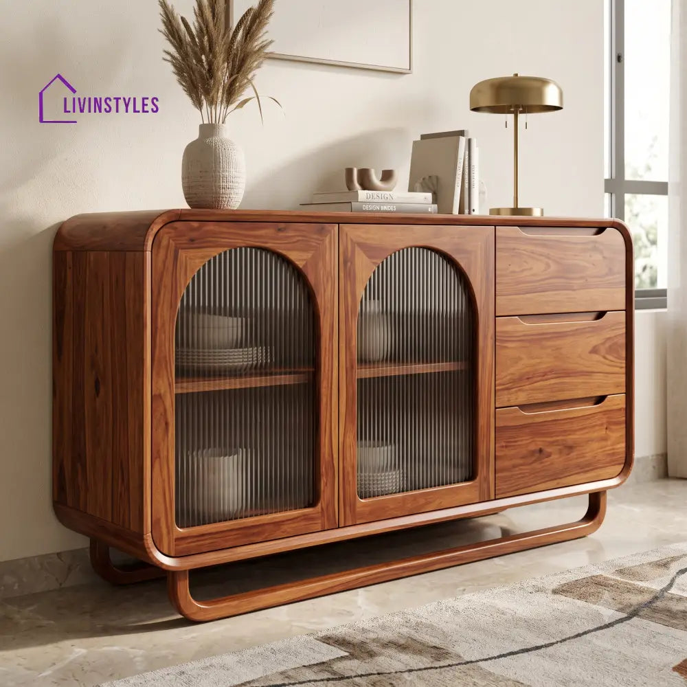 Jeevika Premium Sheesham Wood Sideboard and Cabinet for Living Room
