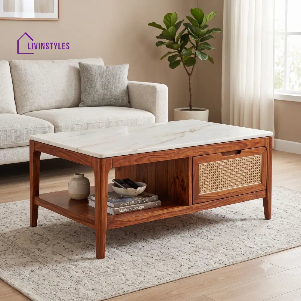 Jeevika Premium Solid Wood Coffee Table for Living Room Online