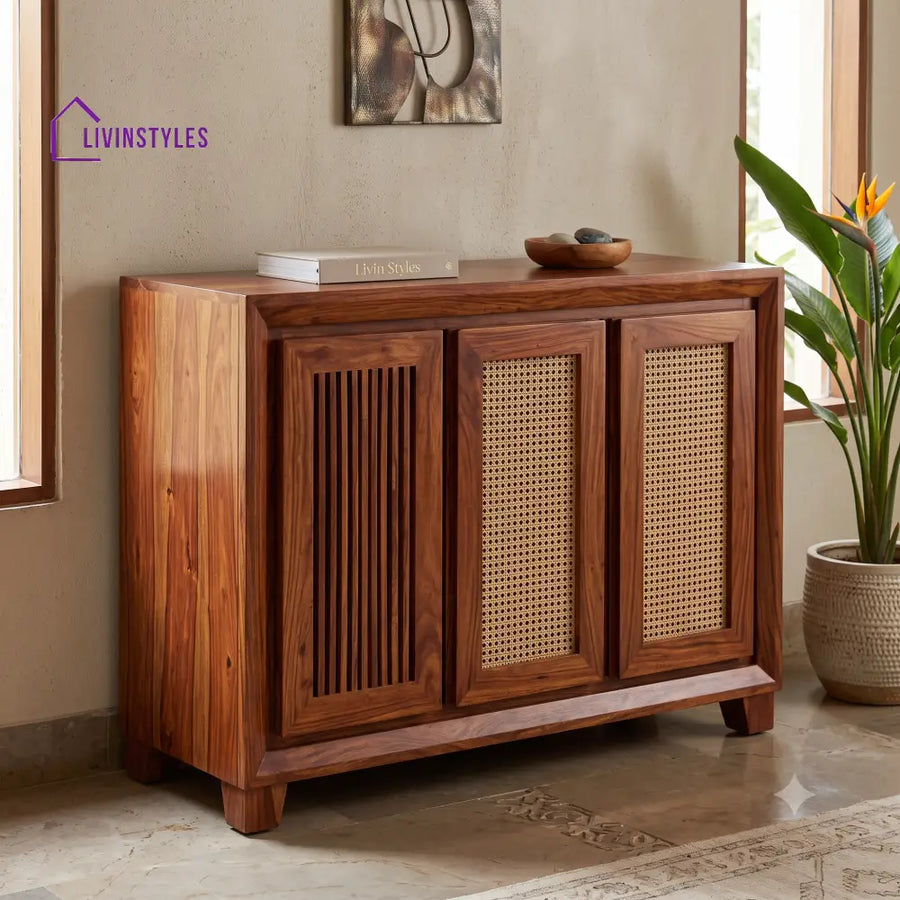 Jeevitha Sheesham Wood Shoe Rack | Wooden Shoe Cabinet