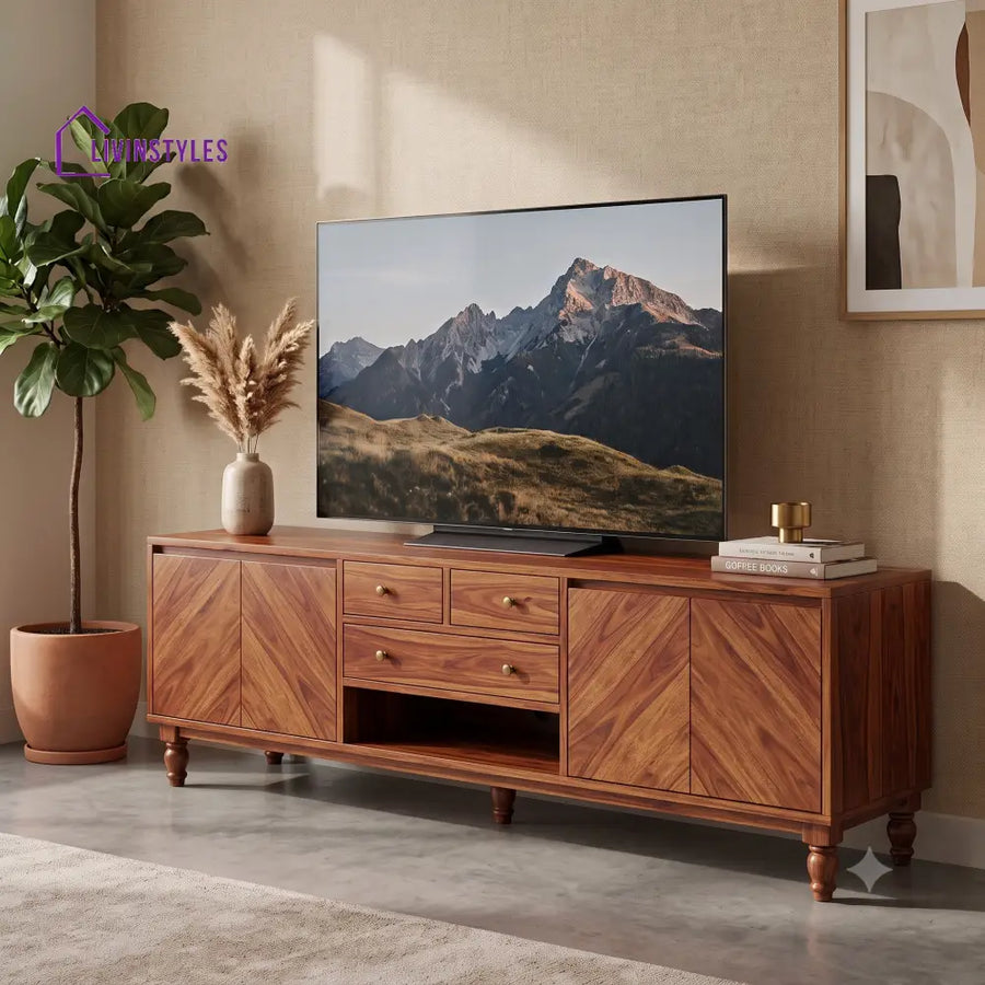 Jeevitha Sheesham Wood Tv Unit for Living Room | Tv Cabinet | Tv Console