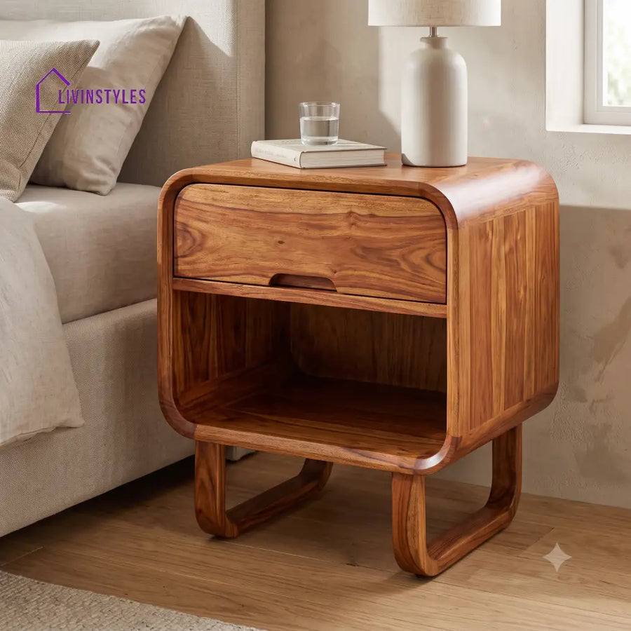 Jelimo Premium Wooden Bedside Table | Side Table for Bedroom