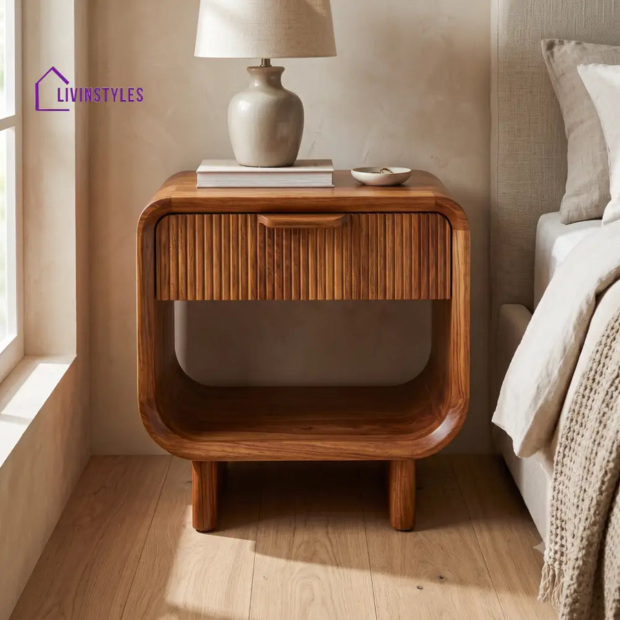 Jemutai Premium Wooden Bedside Table | Side Table for Bedroom