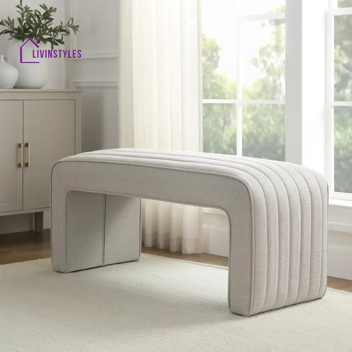 Jeremías Panelled Bench - Stone Grey End of Bed Ottomans