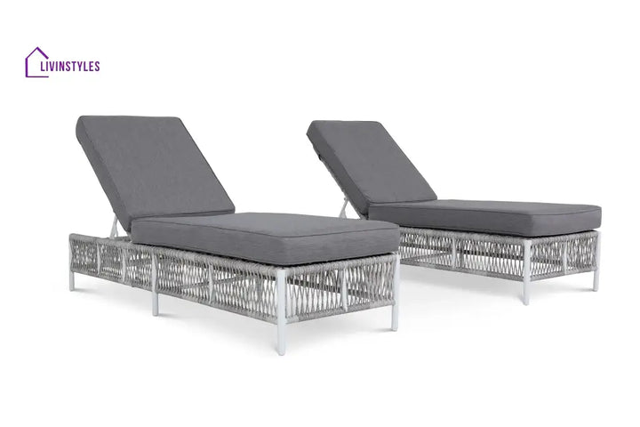 Jerome Outdoor Swimming Poolside Lounger Set of 2 (Grey) - Loungers