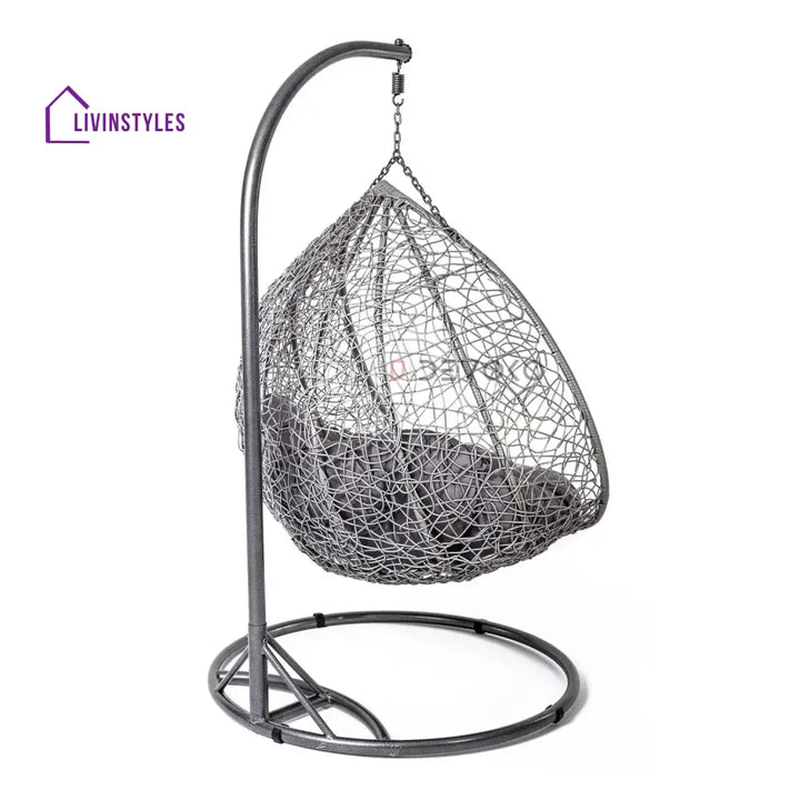 Jiao Double Seater Rattan & Wicker Swing (Grey) - Swing