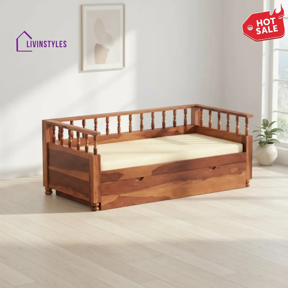 Jimena solid sheesham wood 3 seater with storage