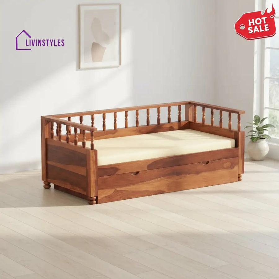 Jimena solid sheesham wood 3 seater with storage