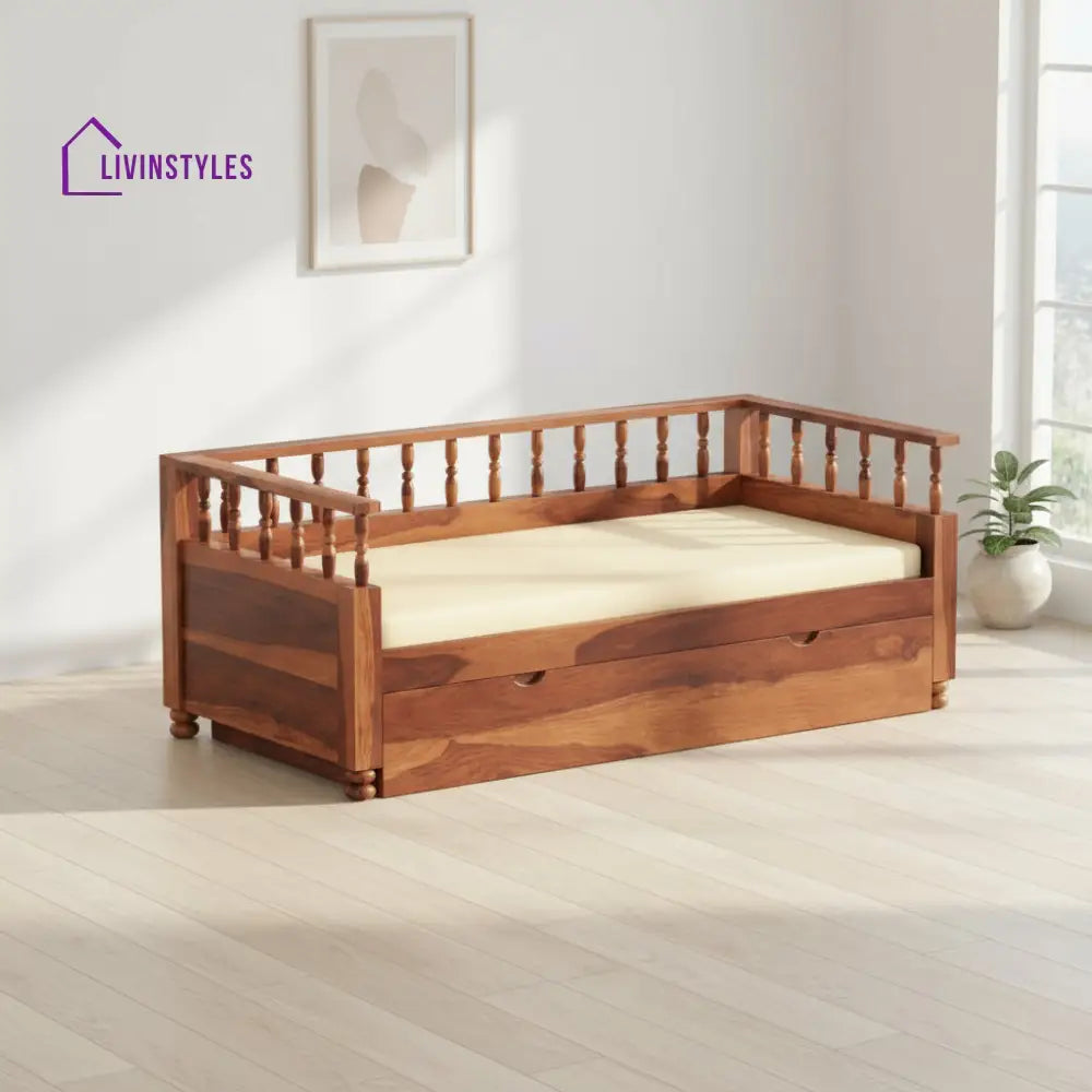 Jimena solid sheesham wood 3 seater with storage