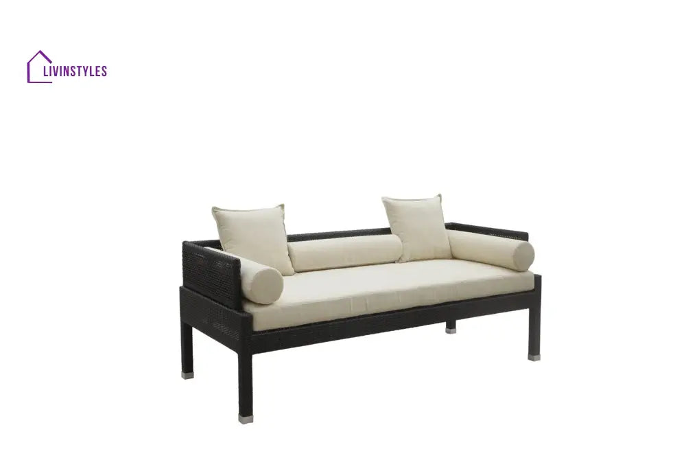 jimmy Outdoor Poolside Sunbed With Cushion Daybed (Black) - Sunbed