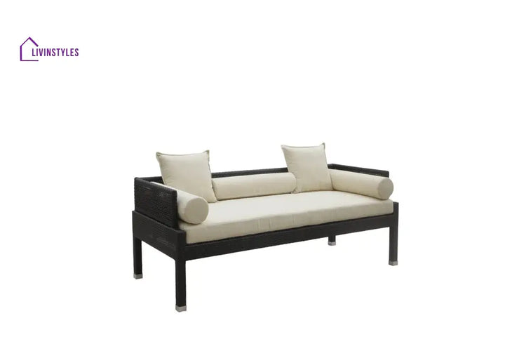jimmy Outdoor Poolside Sunbed With Cushion Daybed (Black) - Sunbed