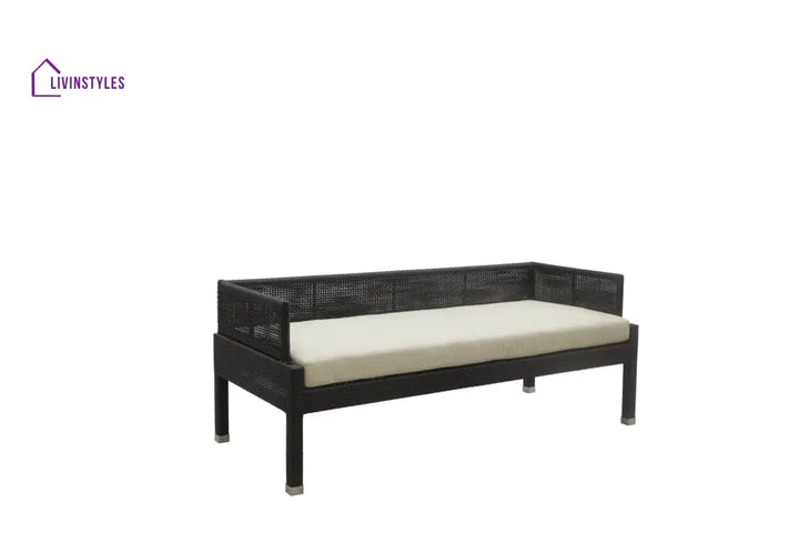 jimmy Outdoor Poolside Sunbed With Cushion Daybed (Black) - Sunbed