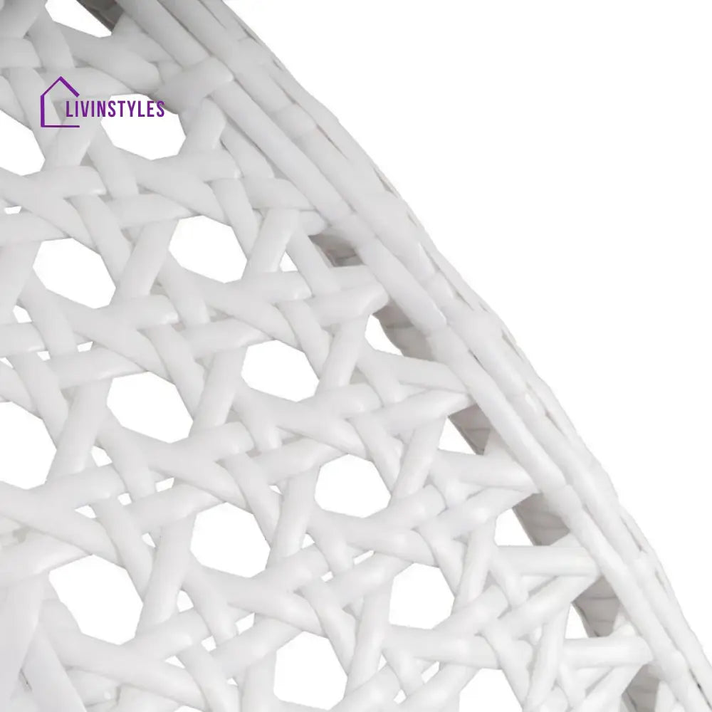Jin Double Seater Rattan & Wicker Swing (White & Grey) - Swing