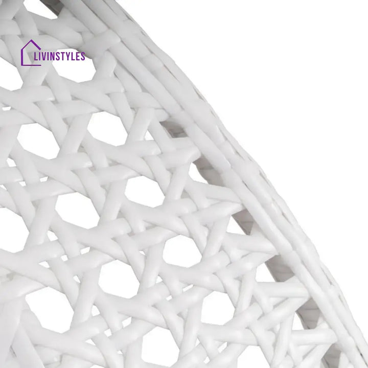 Jin Double Seater Rattan & Wicker Swing (White & Grey) - Swing