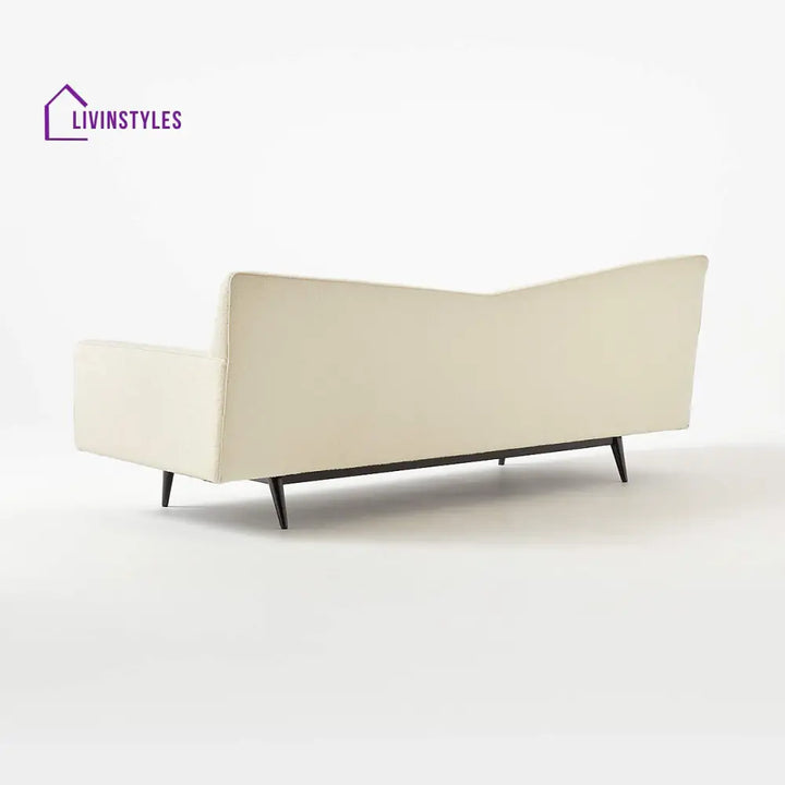 Jinal 3 Seater Teak Wood Boucle Sofa