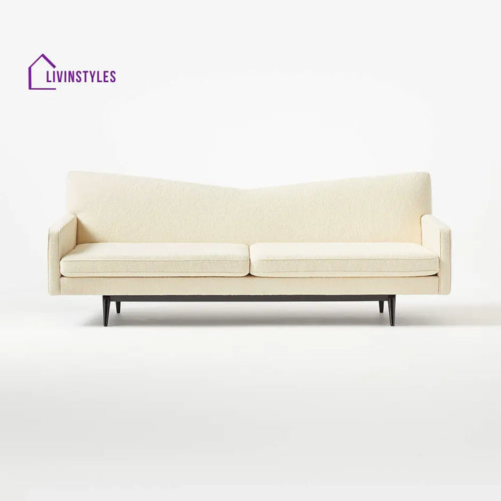 Jinal 3 Seater Teak Wood Boucle Sofa