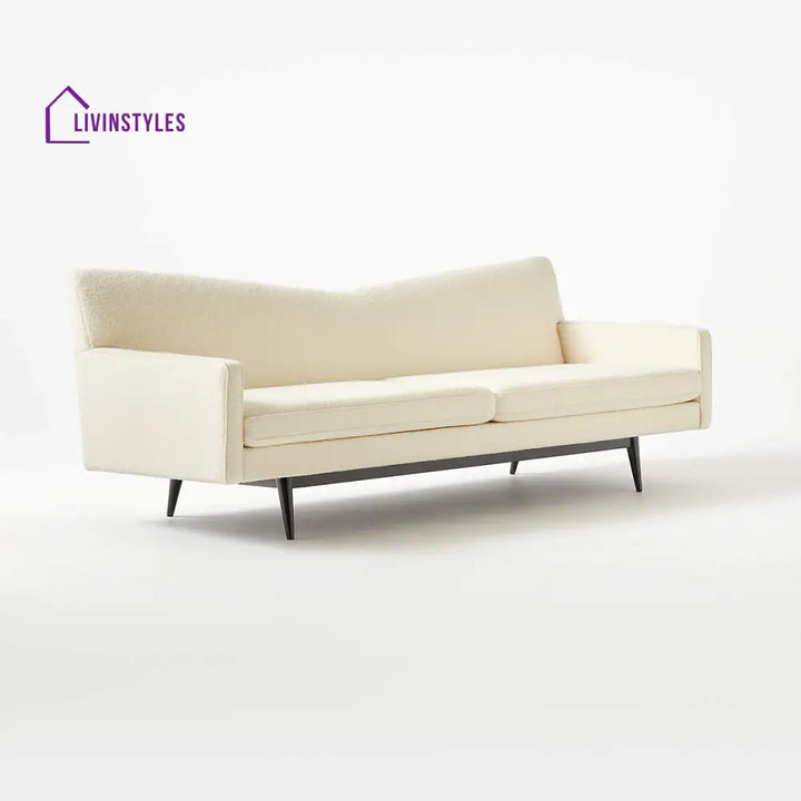 Jinal 3 Seater Teak Wood Boucle Sofa