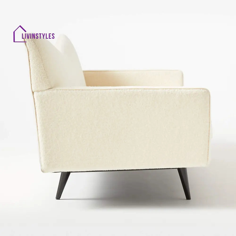 Jinal 3 Seater Teak Wood Boucle Sofa