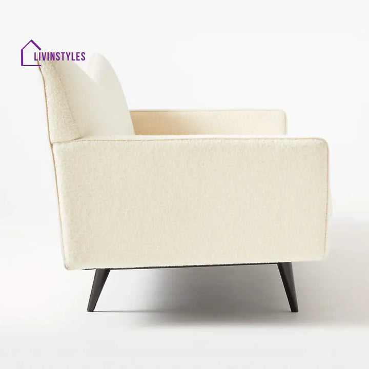 Jinal 3 Seater Teak Wood Boucle Sofa