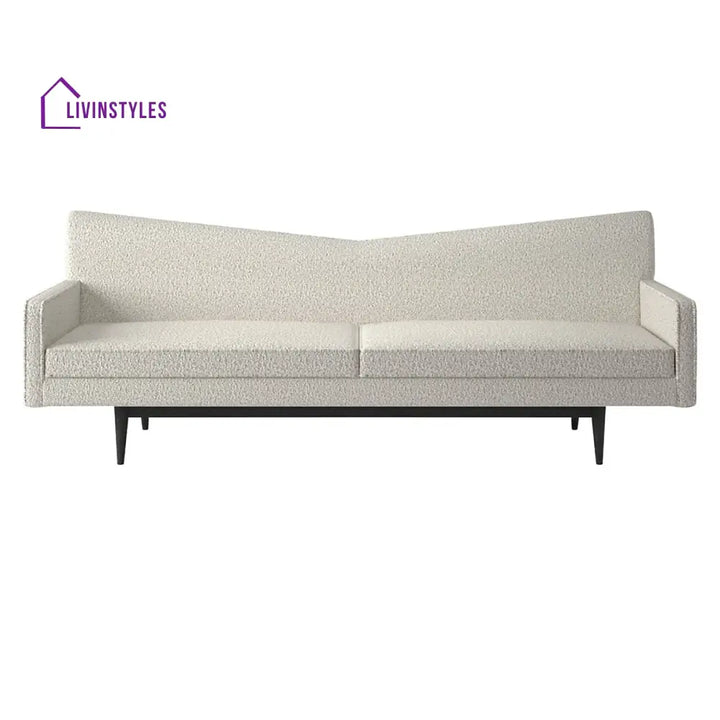 Jinal 3 Seater Teak Wood Boucle Sofa Grey