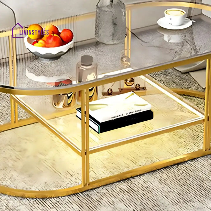 Jinal Stainless Steel Coffee Table for Lighting
