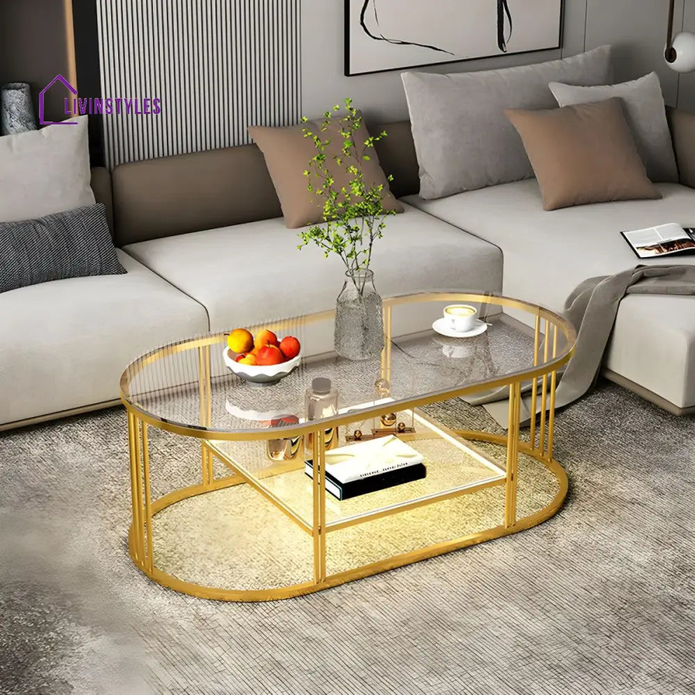 Jinal Stainless Steel Coffee Table for Lighting
