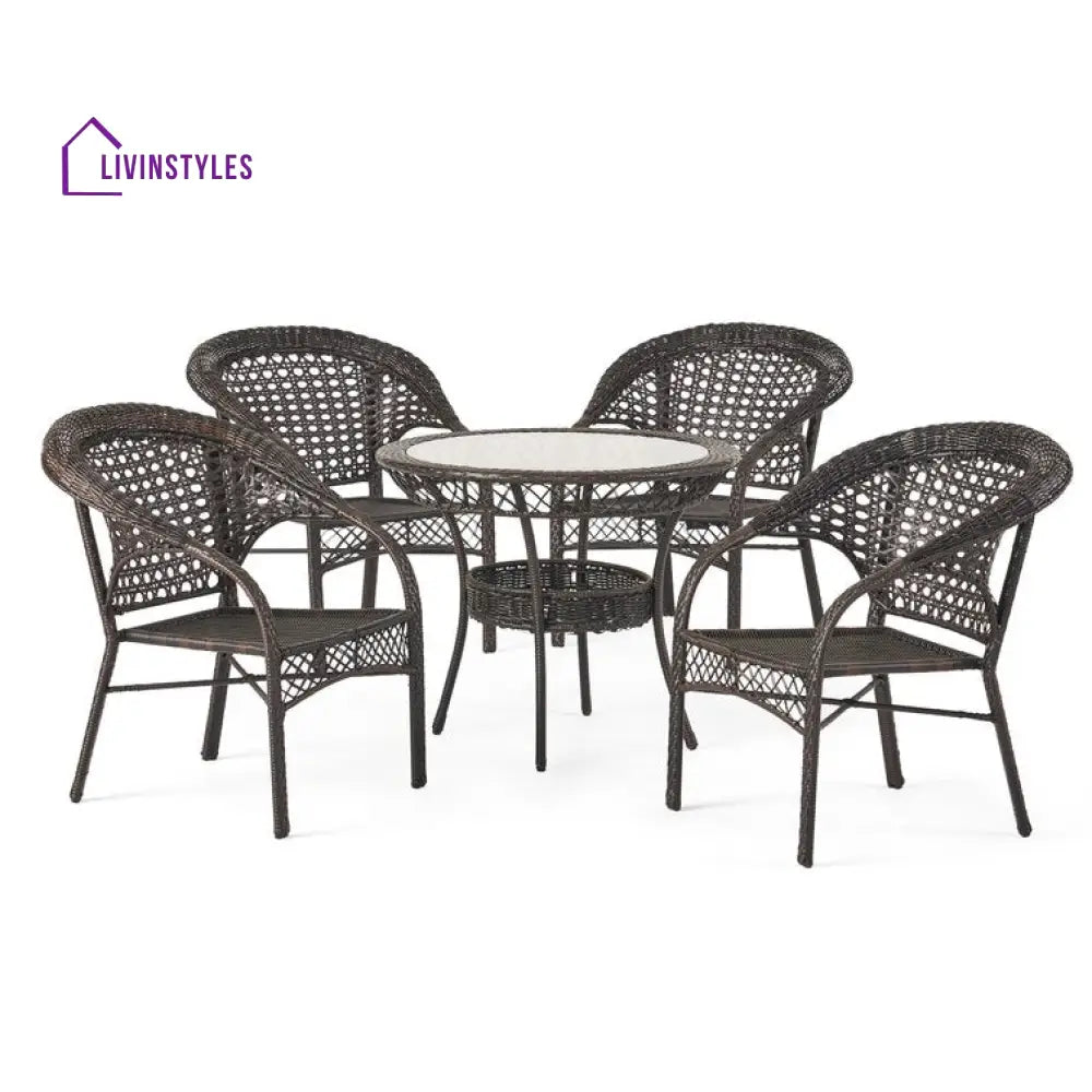 Jitu 4 Seater Round Outdoor Dining Set