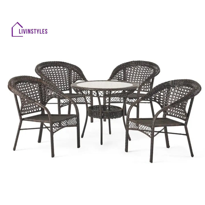 Jitu 4 Seater Round Outdoor Dining Set
