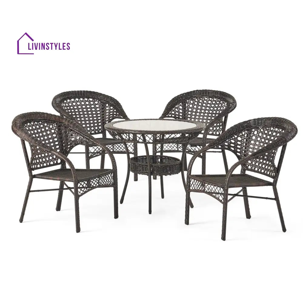 Jitu 4 Seater Round Outdoor Dining Set