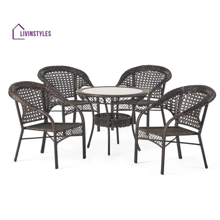 Jitu 4 Seater Round Outdoor Dining Set