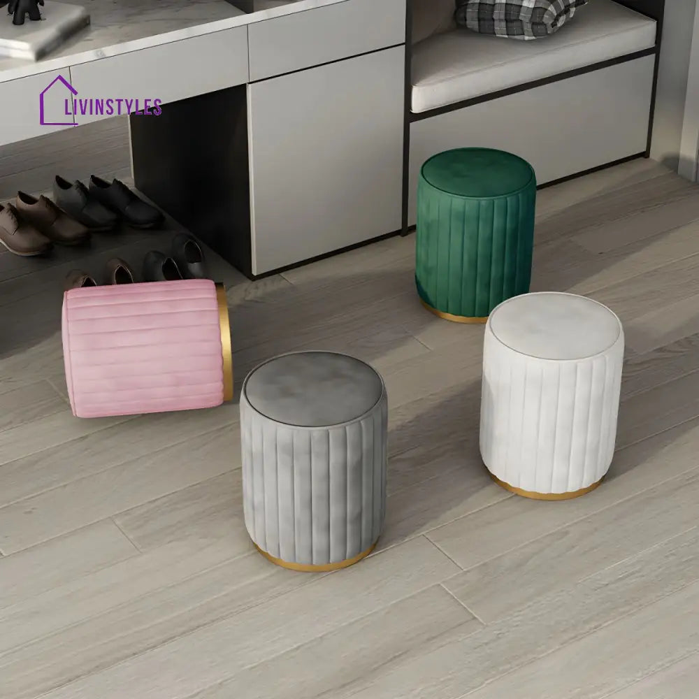 Jivika Living Room Ottoman | Velvet Fabric
