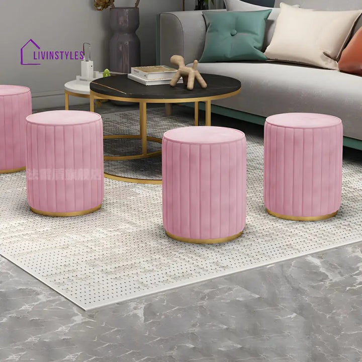 Jivika Living Room Ottoman | Velvet Fabric