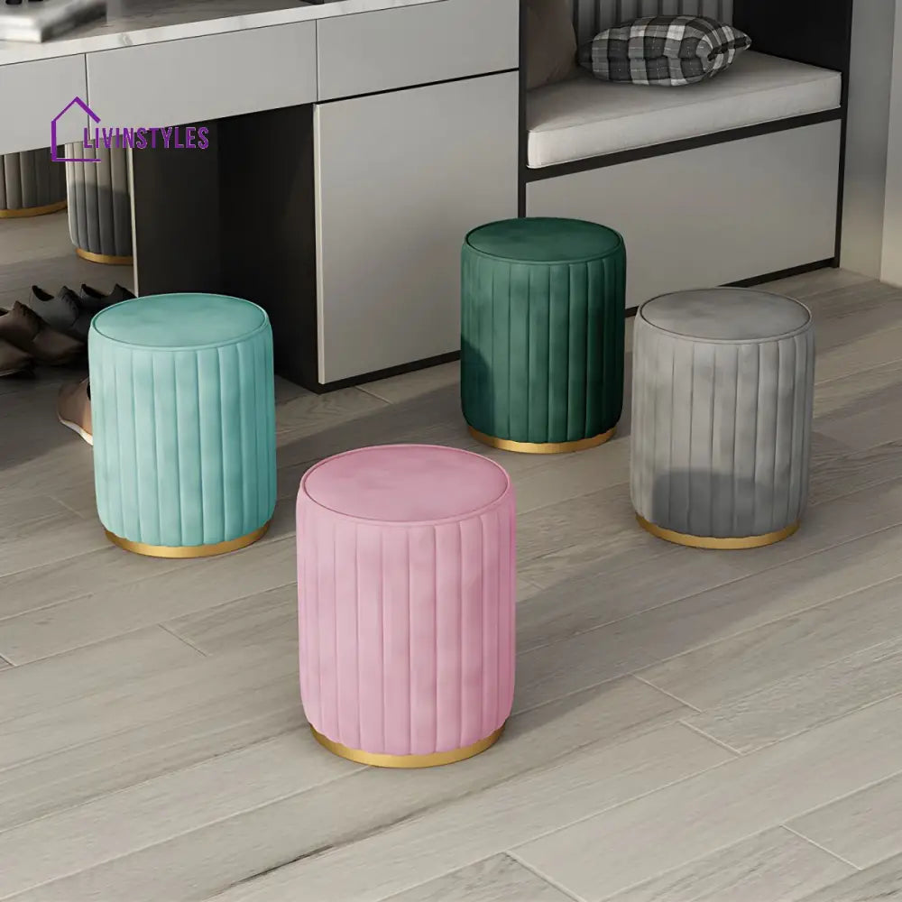 Jivika Living Room Ottoman | Velvet Fabric