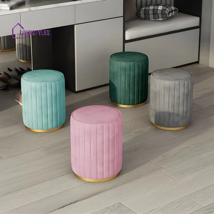 Jivika Living Room Ottoman | Velvet Fabric