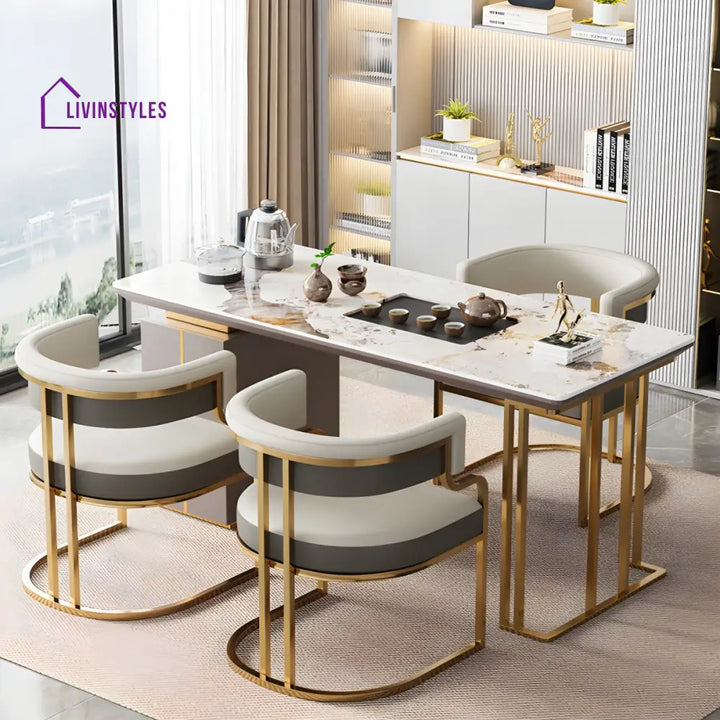 Jivika Metal Dining Chair | Stainless Steel
