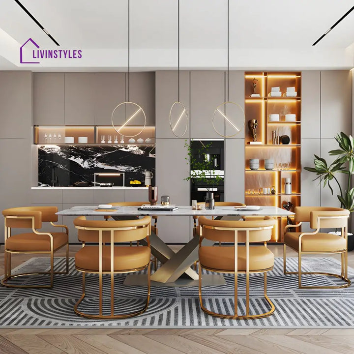 Jivika Metal Dining Chair | Stainless Steel