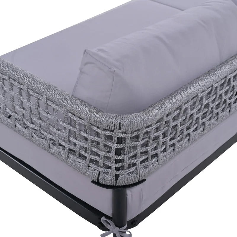 Furni Outdoor Sofa Set 3 Seater , 2 Single seater and 1 Center Table Set (Grey) Braided & Rope