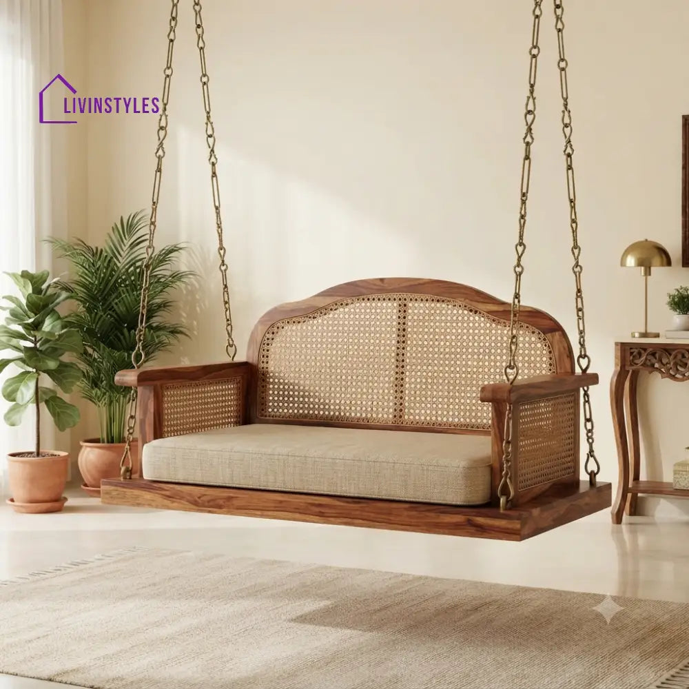 Joachim 2 Seater Wooden Swing for Home | Wooden Jhula for home